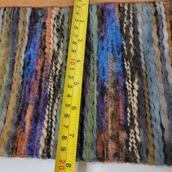 2 Chic Luxe Boho Fringe Crossbody Bag Wool Blend Suede Trim 11"x8" - Picture 11 of 12